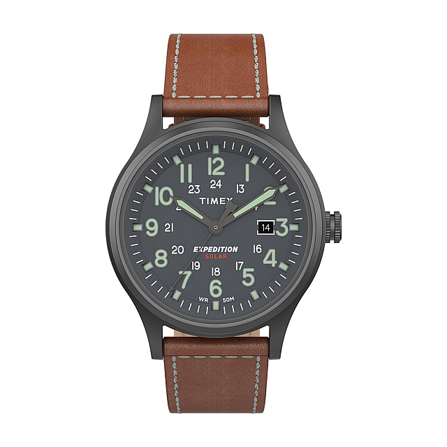 Expedition® Scout Solar 40mm Leather Strap - Brown